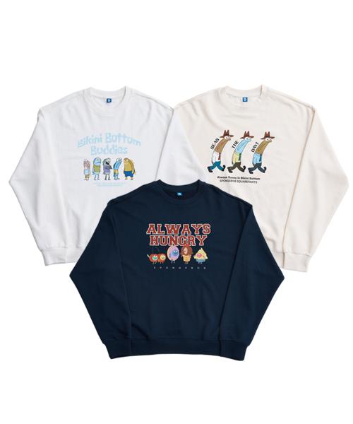 스폰지밥 비키니시티 주민들 그래픽 스웨트셔츠