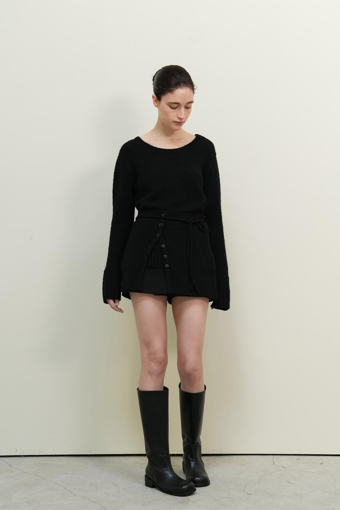 Two way layerd skirt - Black