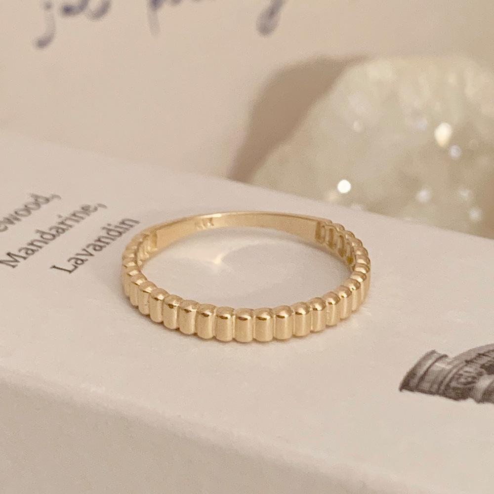 14k 18k 볼륨 주름 반지