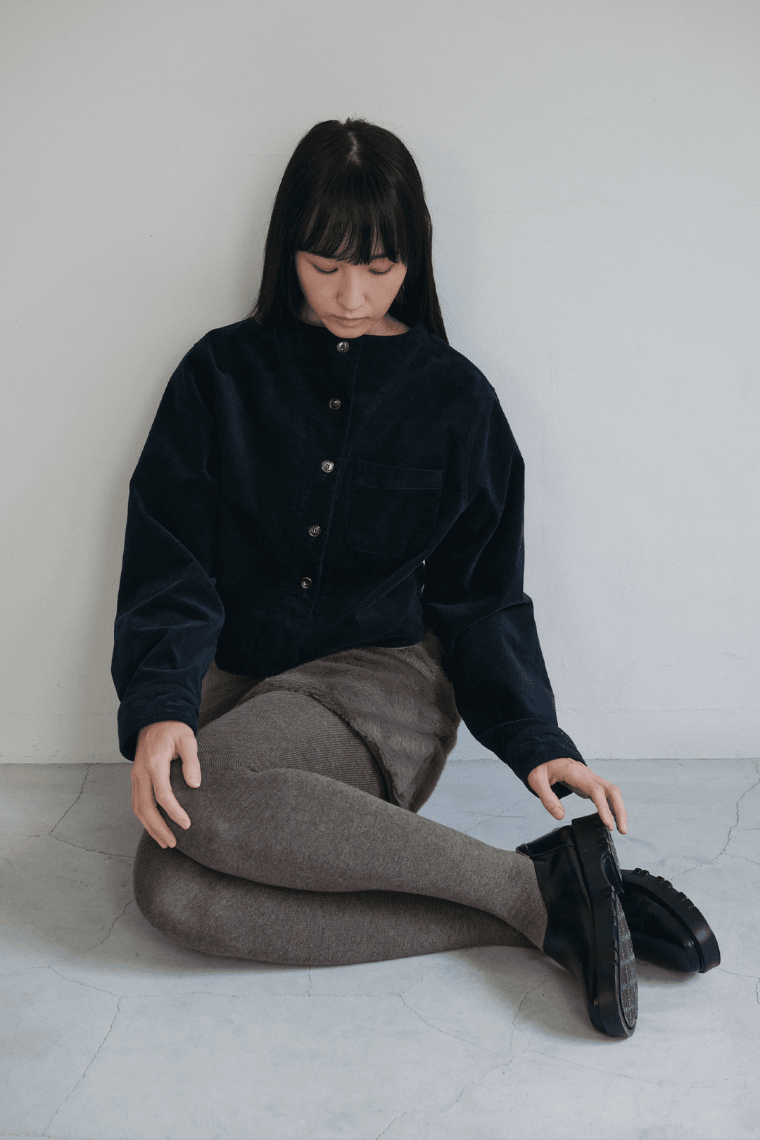 Corduroy Boeing Shirt (3colors)_Navy