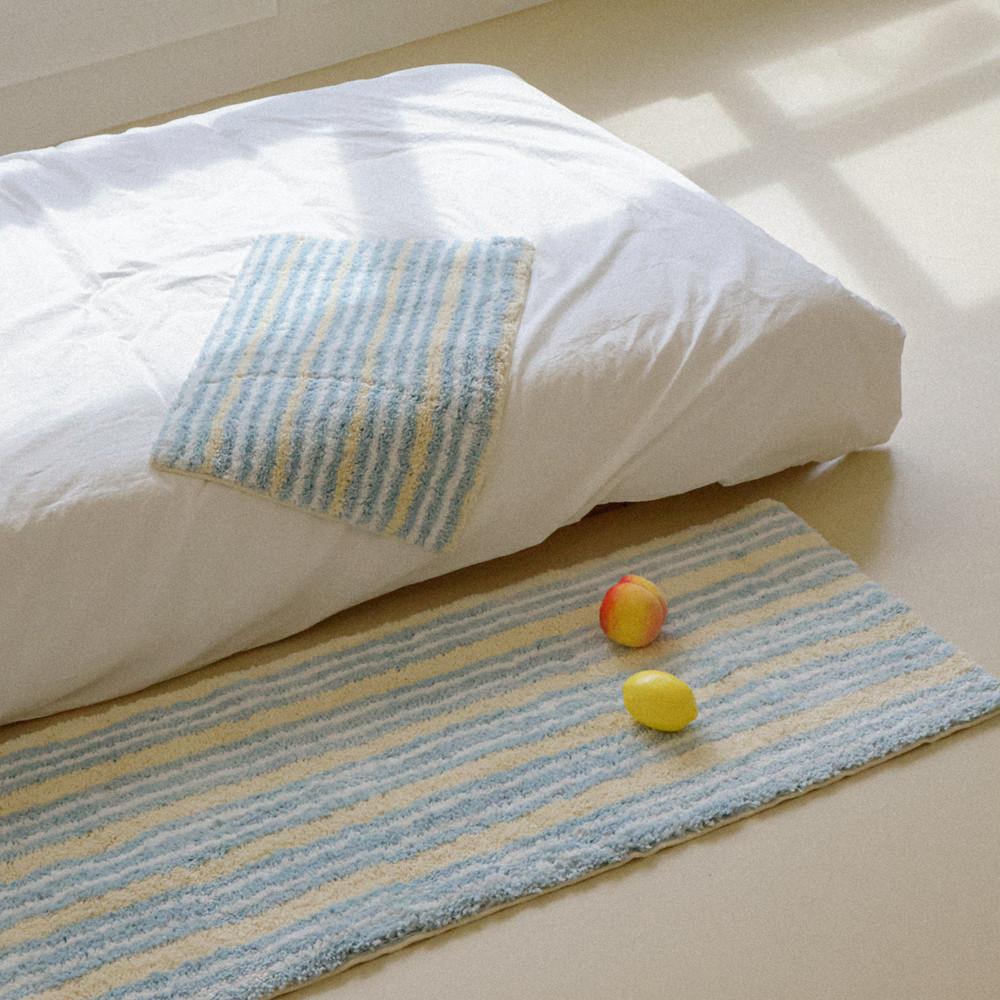 카르페도무스 라임블루 롱 발매트 싱크대 주방 침실 터프팅 매트 미끄럼방지 50x150