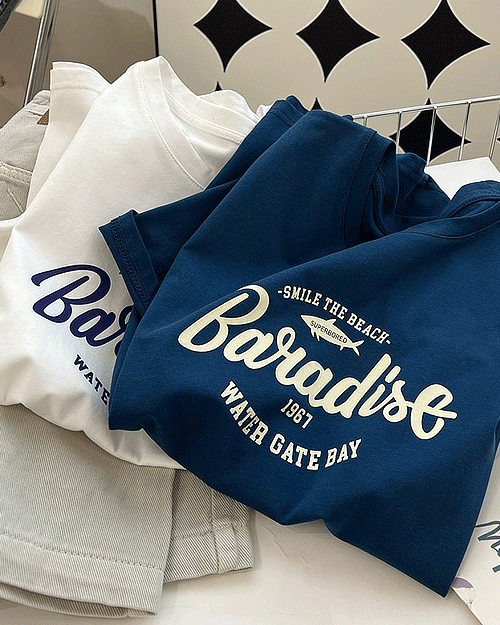 리볼버 레터링 순면 루즈핏 티셔츠