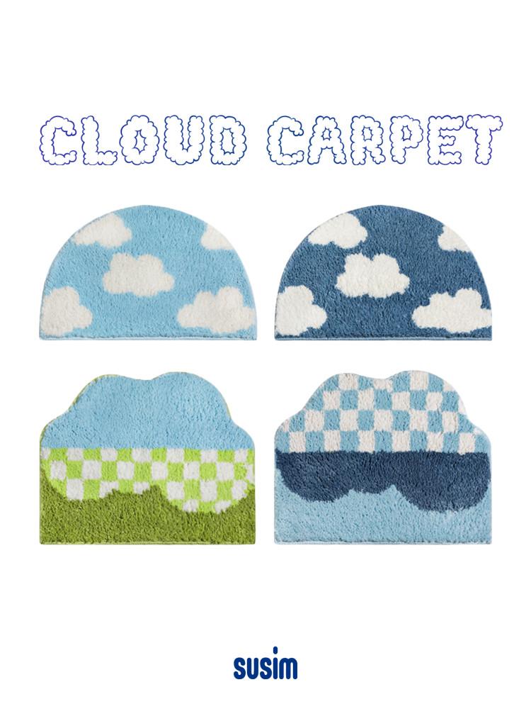 수심 Cloud Rug 클라우드 러그 구름 블루 하늘 카펫 발매트 현관 침실 반원형 감성