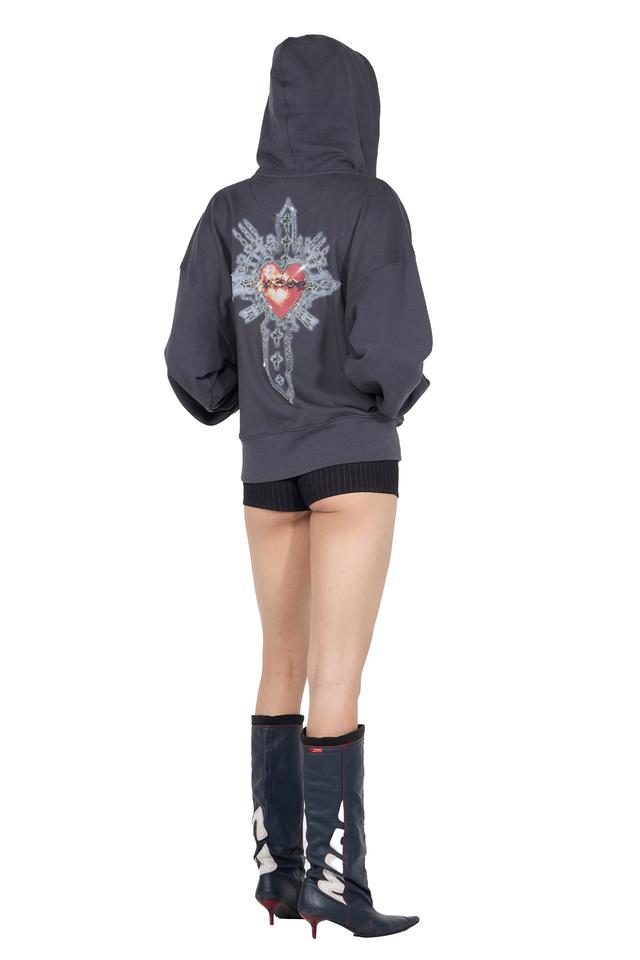 오호스 오호스 OJOS MUFFLER BOXER HOODIE ZIP-UP / BLACK
