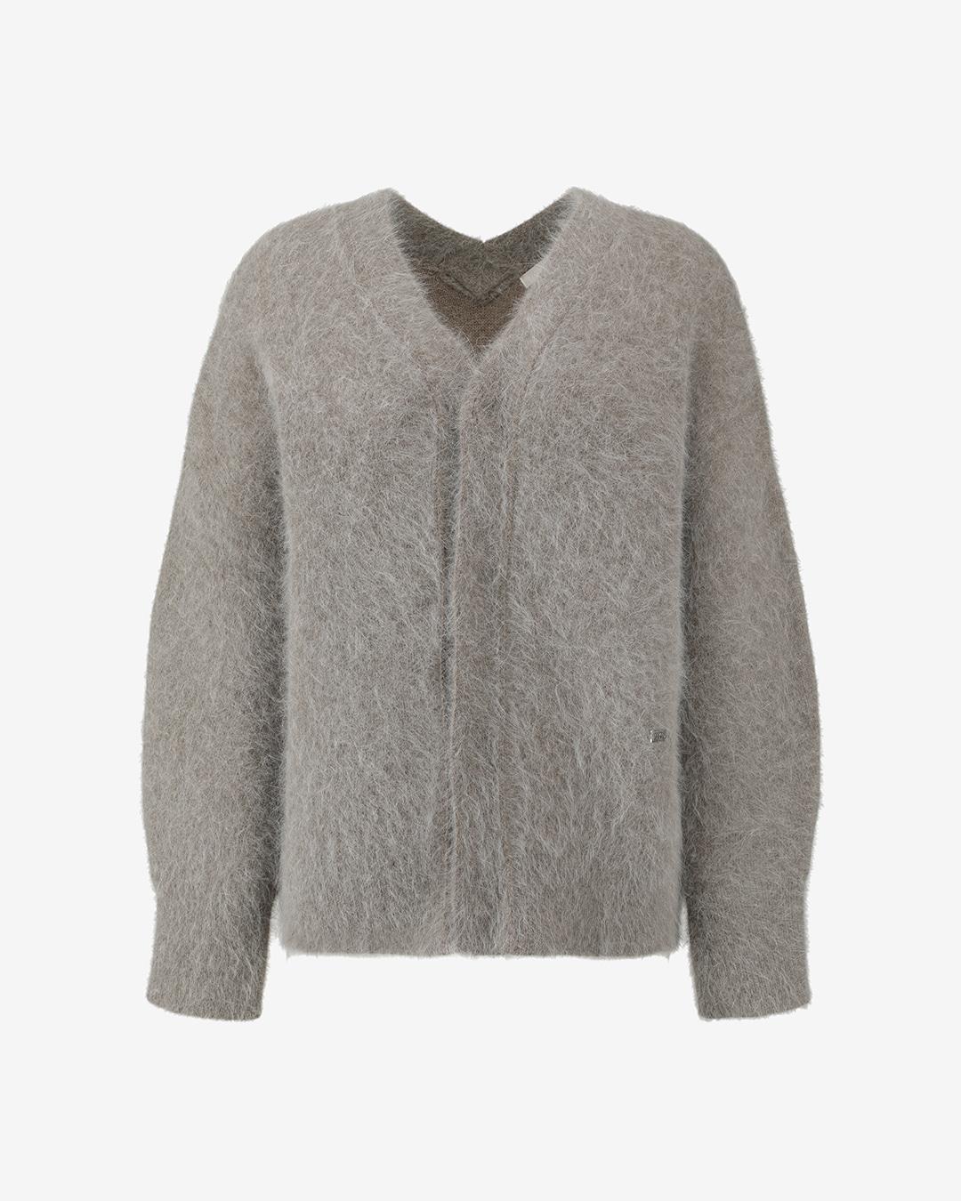 ANGORA VOLUME CARDIGAN_MELANGE KHAKI