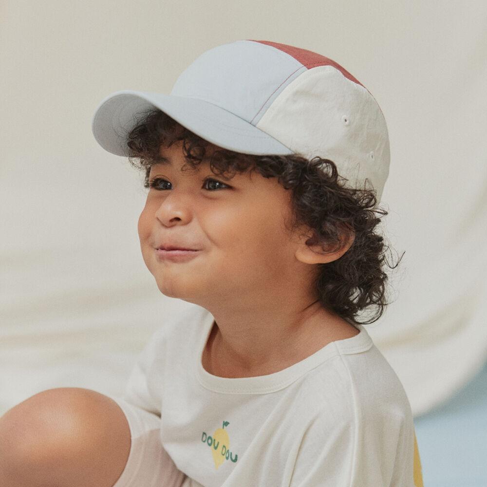 두두앤솜 컬러블럭 볼캡 - 브릭스카이