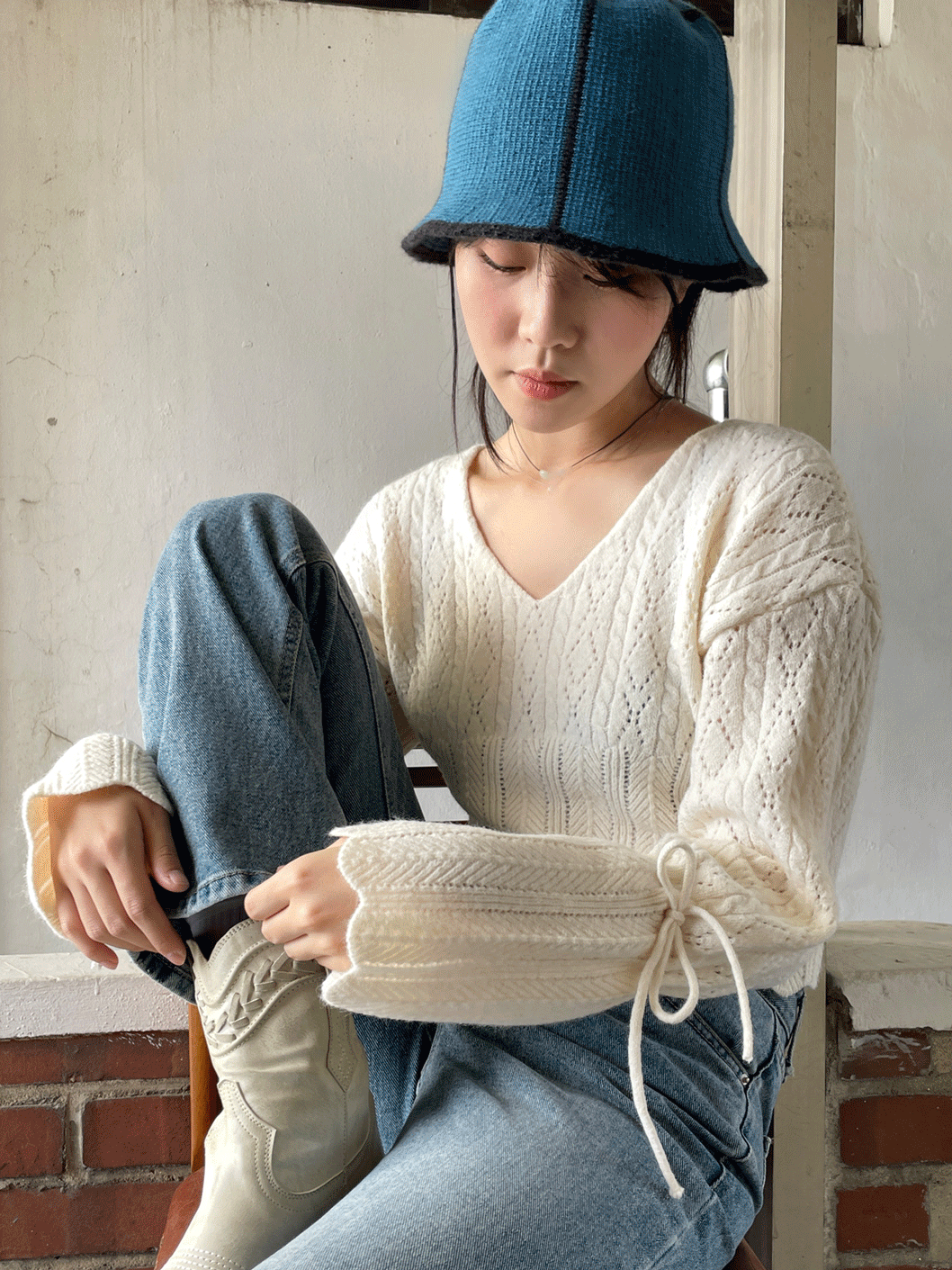 happy color knit hat