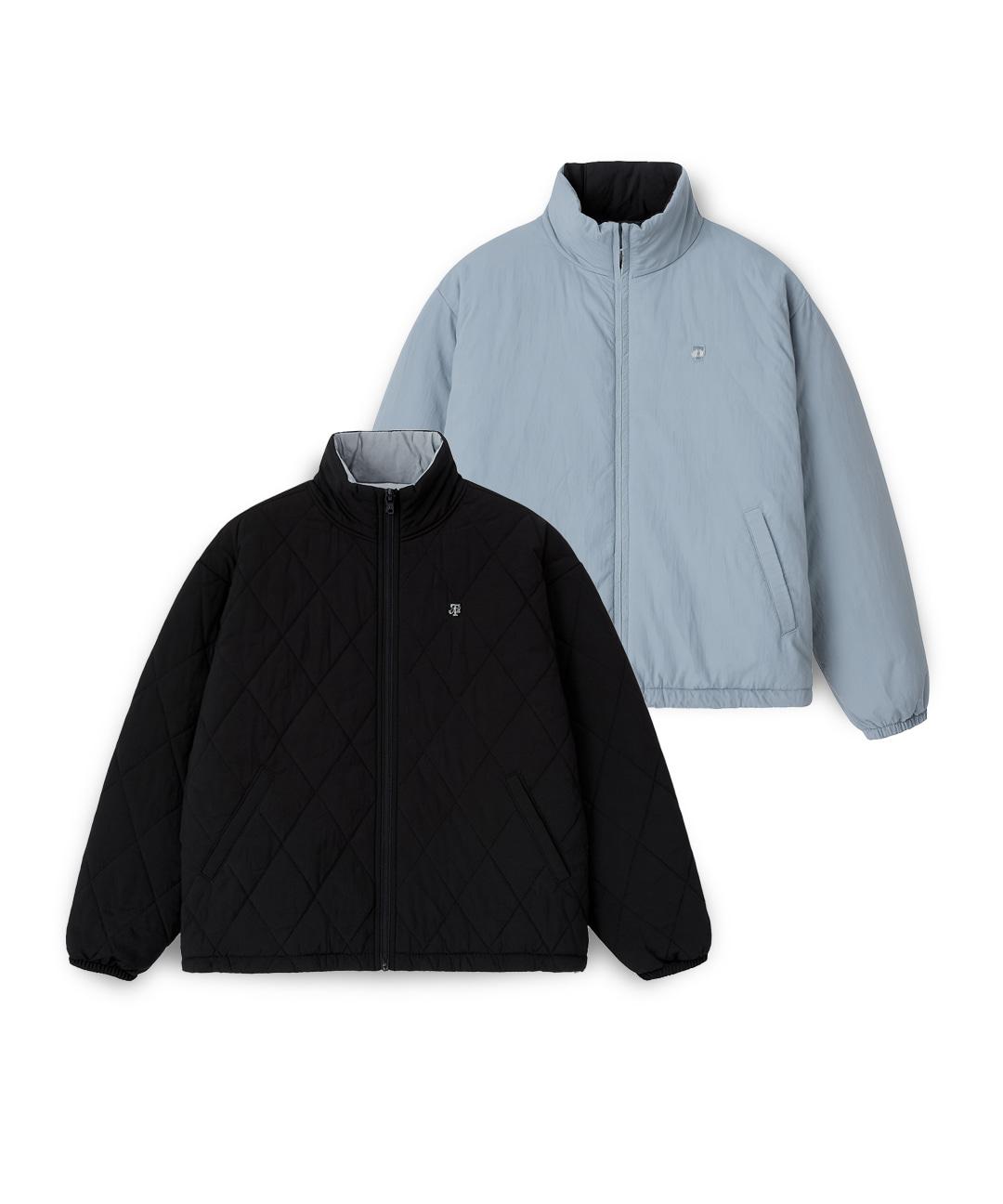 이글루 패딩 리버시블 점퍼 - 블랙/라이트블루