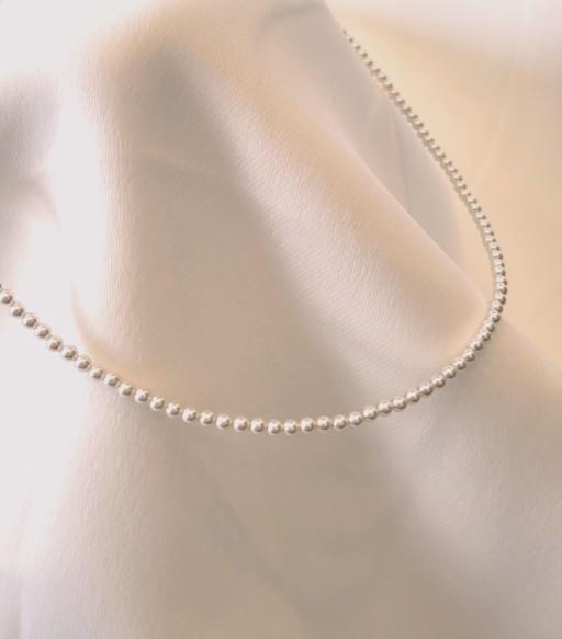 실버,14K골드 진주 비드목걸이