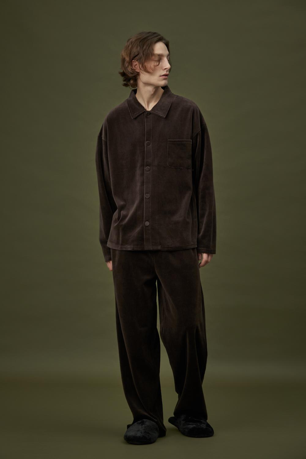 VELOUR PAJAMA SET_double brown (men)