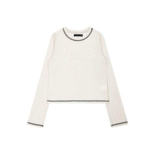 1/2 FLOWER GREIGE L/S (IVORY)