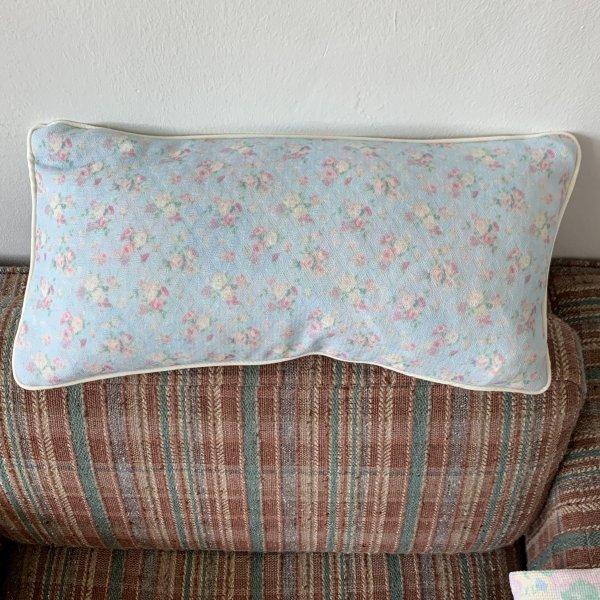 pale blue floral cushion