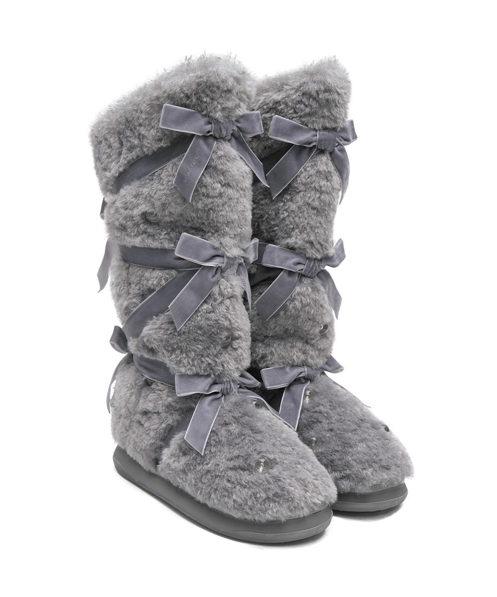 [X SUSAN FANG] FURRY LONG BOOTS - GREY