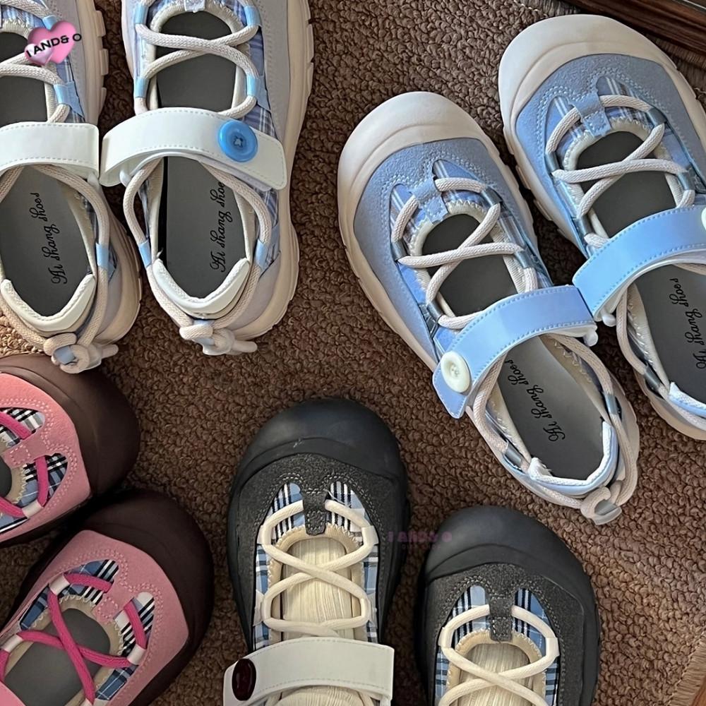 [타임세일] 아이앤드오 Spring Velcro Sneakers 벨크로 스니커즈 메리제인 4color : 아이앤드오