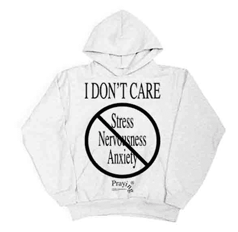 I Don't Care Hoodie Grey - S