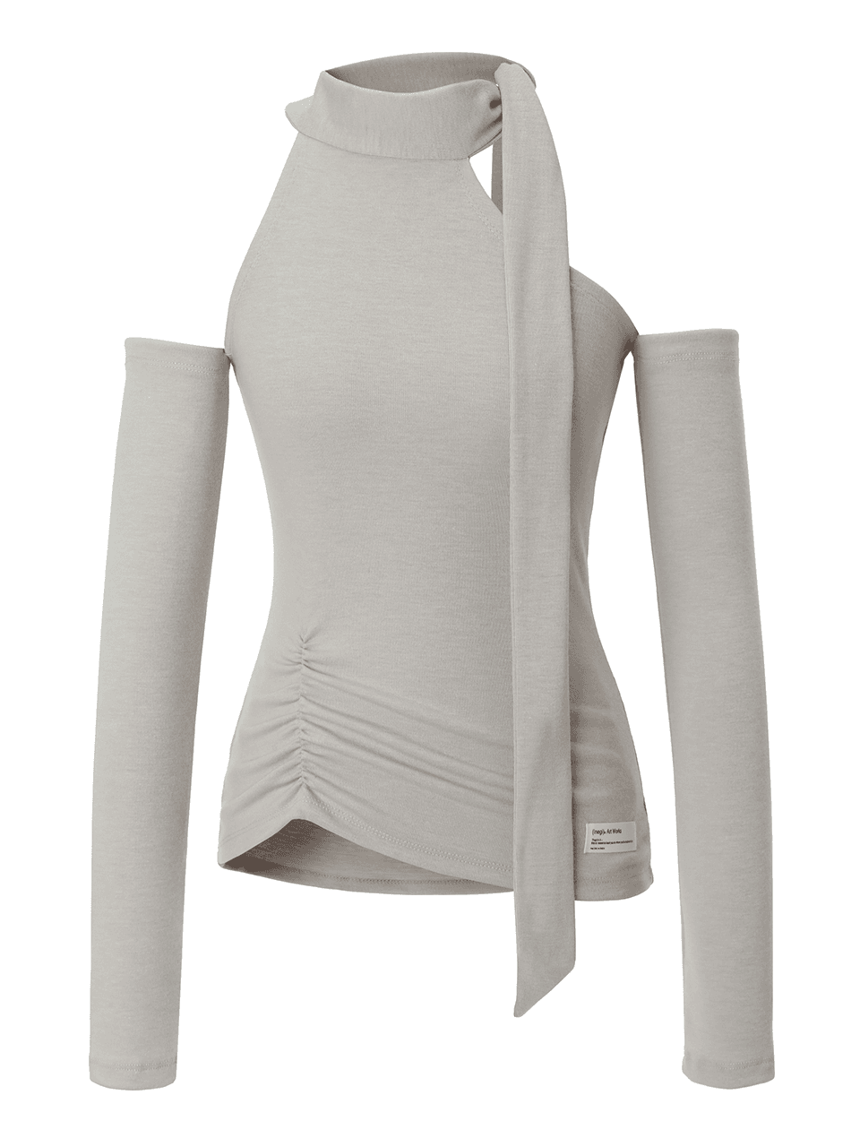 Birth Shirring Scarf Top (sand beige)