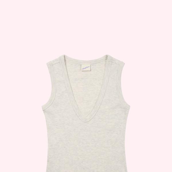 Classic sleeveless top (Oat)