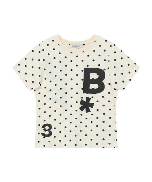 B logo 슬림핏 티셔츠 [도트 화이트]