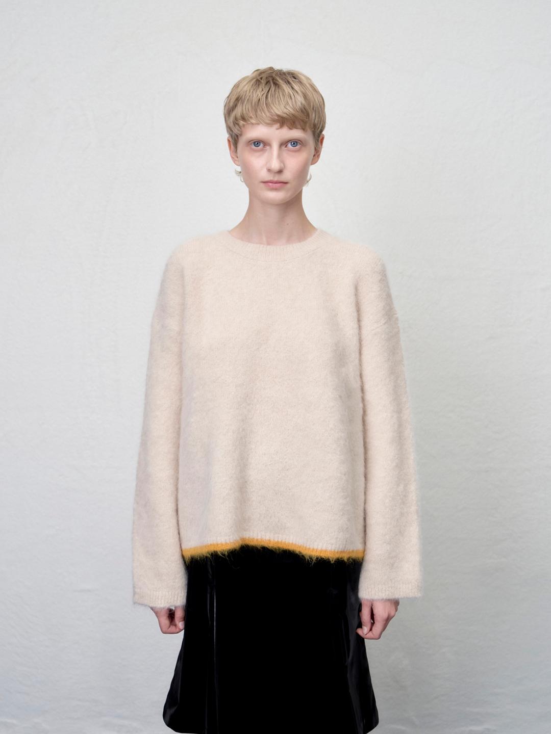 Shaula boxy alpaca knit jumper Butter Cream
