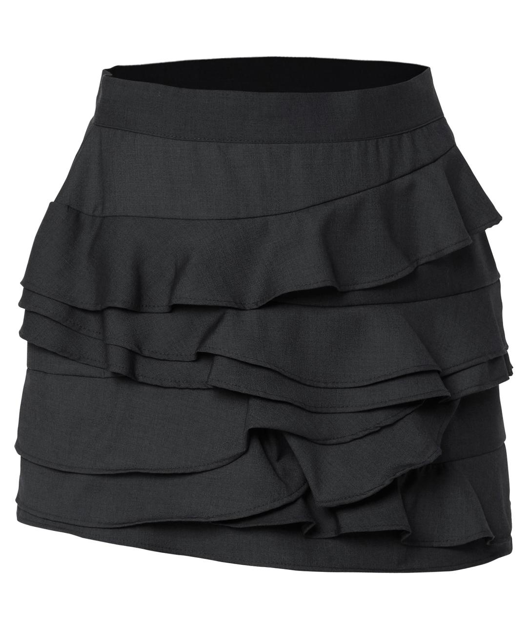 Faye Frill Mini Skirt (FL-247_Black)
