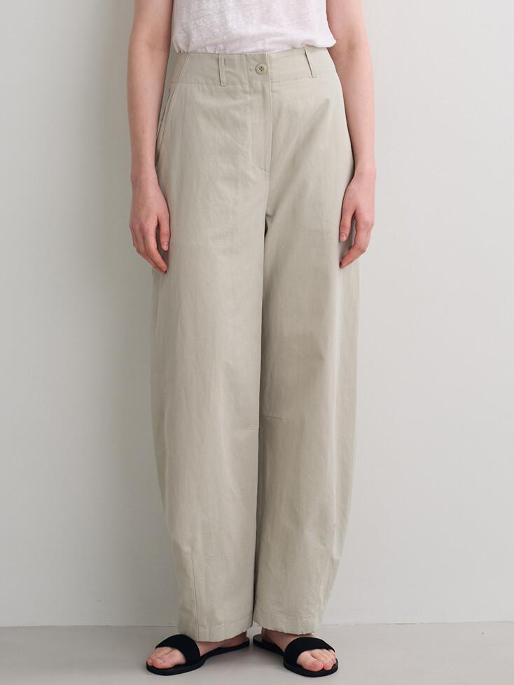 barrel linen blend pants (light khaki)
