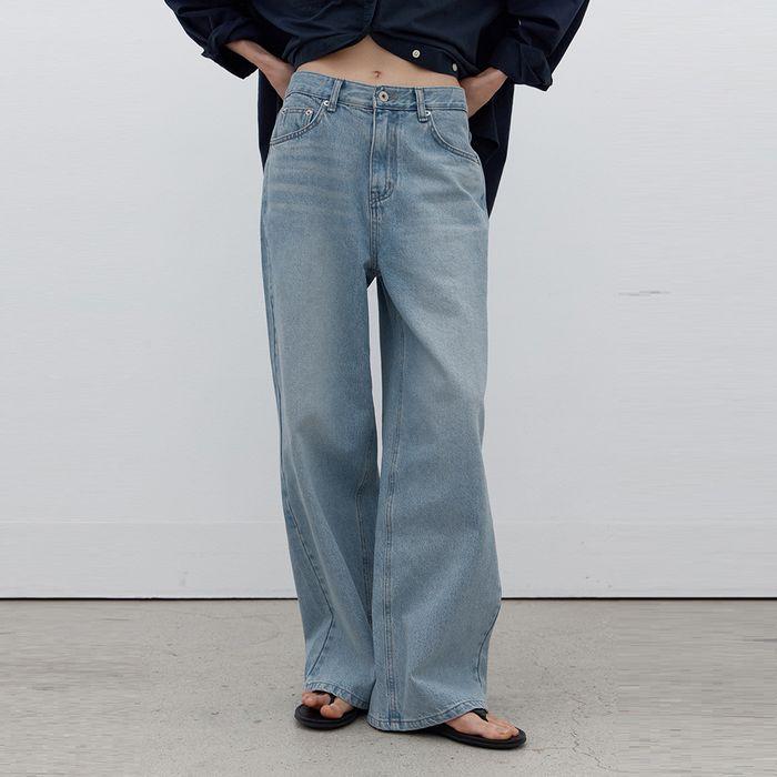 [5차/예약배송] [기장선택] Washed loose denim (light blue)