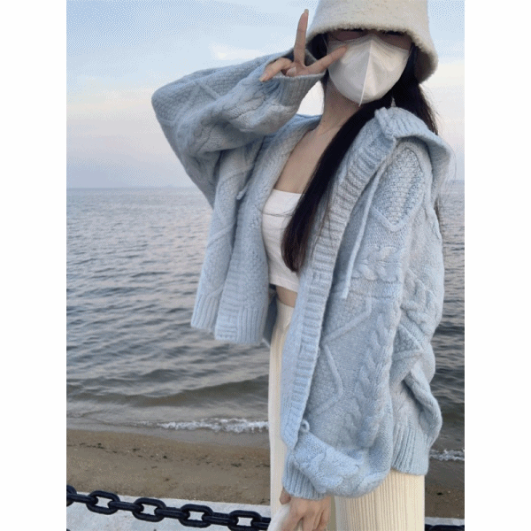 가을 겨울 데일리 가디건 여리핏 루즈핏 떡볶이 꽈베기 후드 니트 가디건