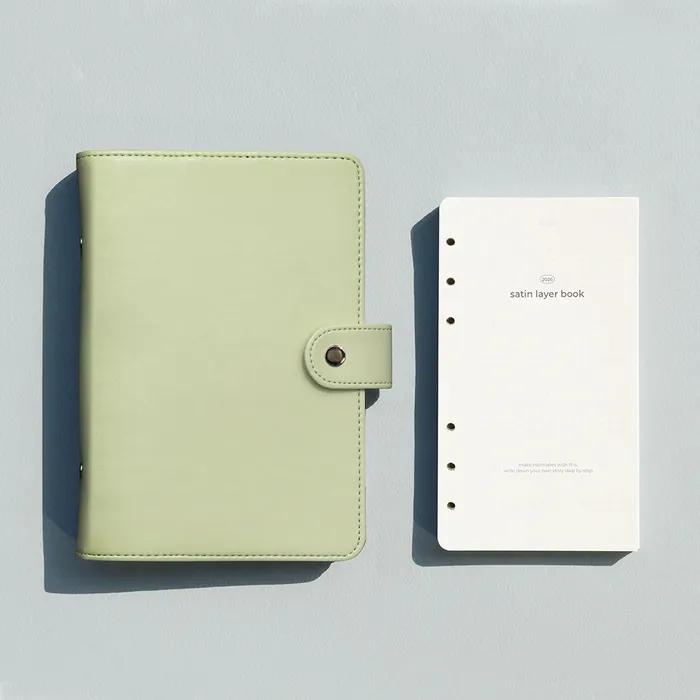 2026 새틴 레이어북 세트 (6공 가죽커버 + 26년 날짜형 리필)