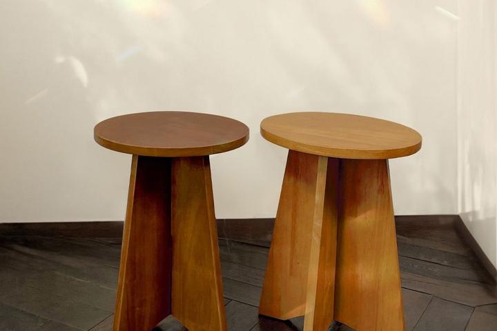 라온 원목 스툴 인테리어 카페 화장대 보조 의자