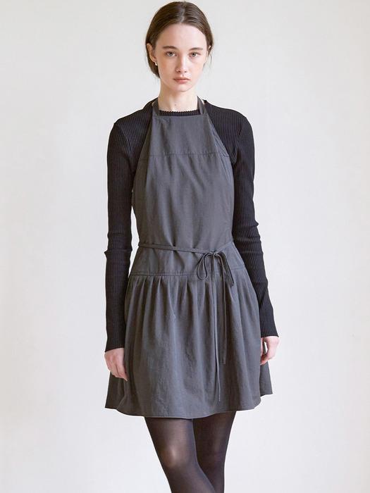 Moonlight Apron Layered Dress (Charcoal)