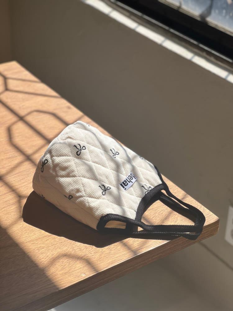 퀄팅백 미니 골지 누빔 리본 손목가방 버킷백  패딩백