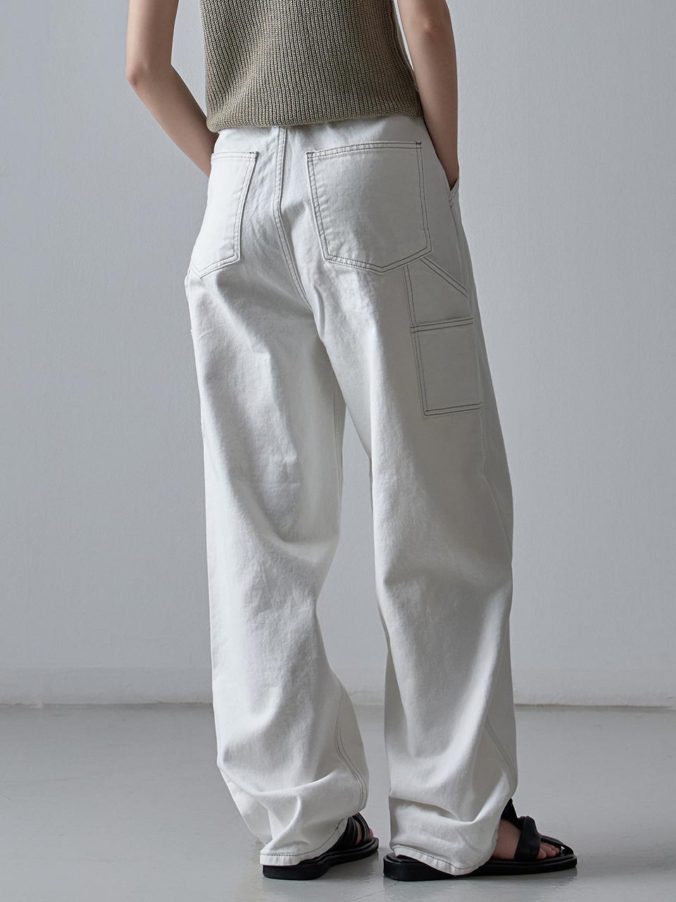 데님 워크 팬츠_off white