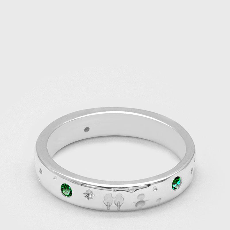 Green Winter Story Ring