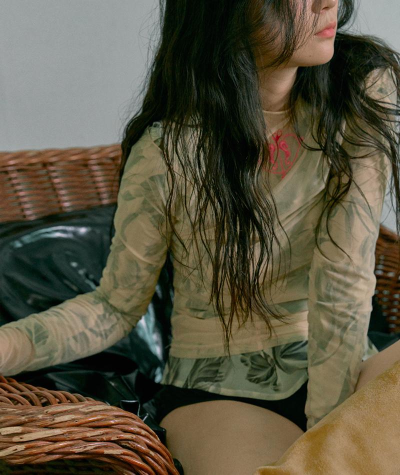 mesh seahorse beige top