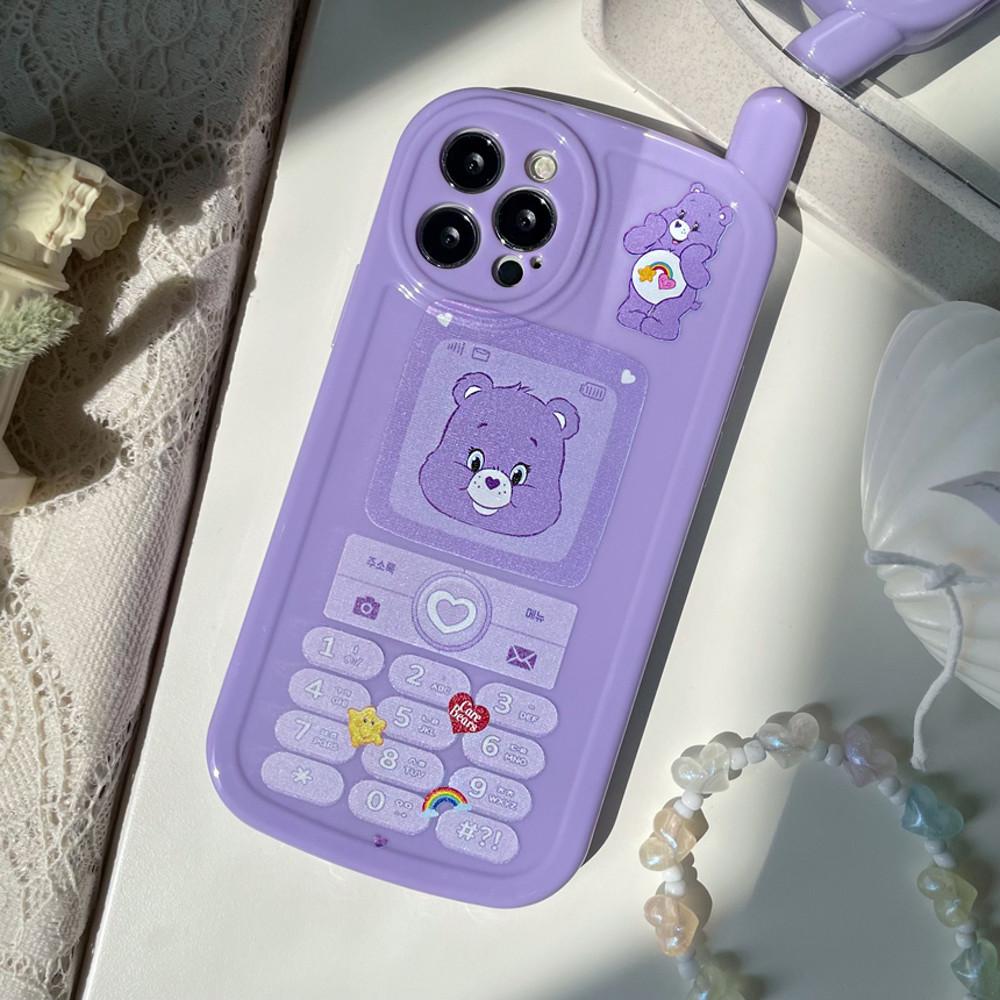 레트로 안테나폰 럽유 케어베어 아이폰 14 프로 케이스