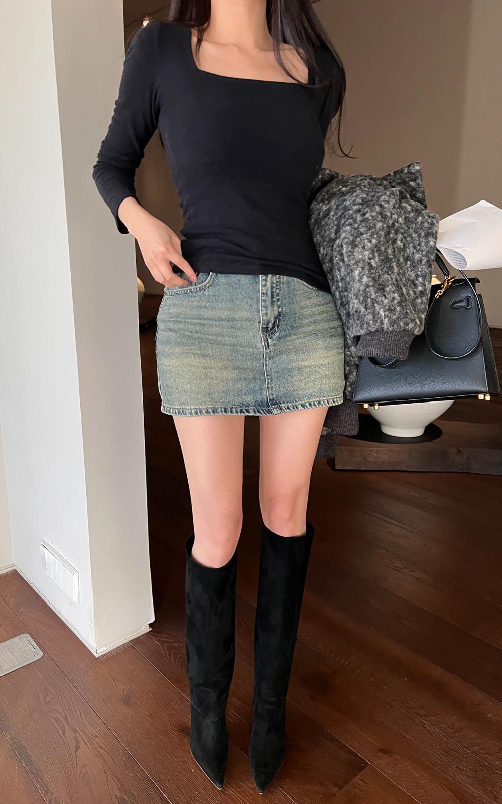 에떼 데님 미니 스커트 팬츠 (2color)