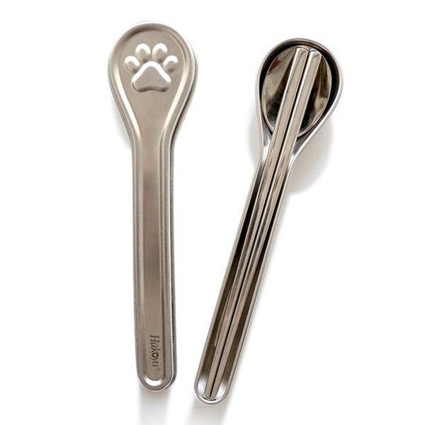 [뉴이어]하코야 네코 304스텐레스 수저케이스세트(+전용파우치) 새학기 등교용