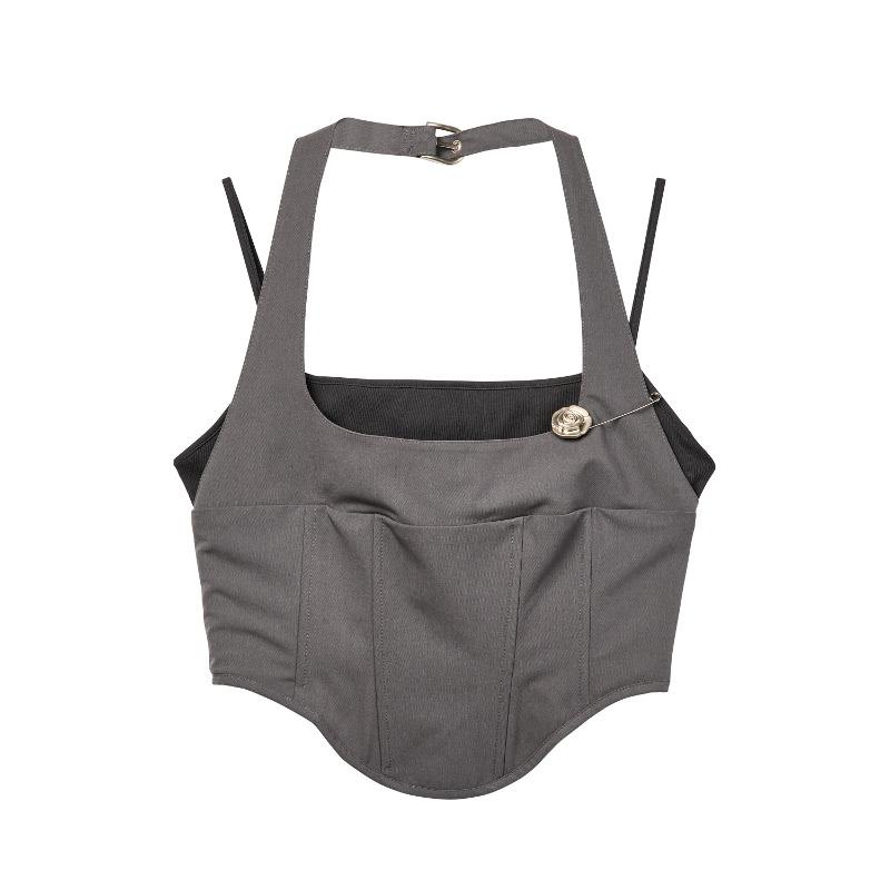 LAYERED CORSET TOP (GREY)