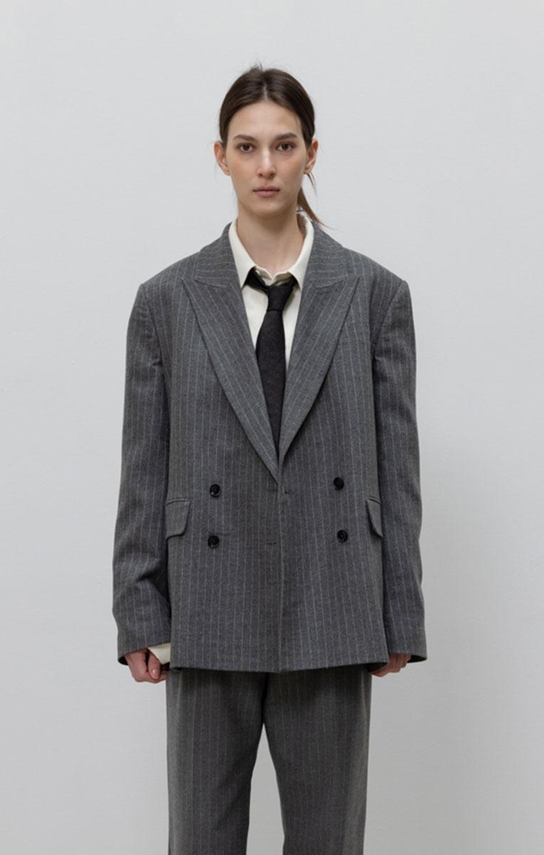 CHARLES DOUBLE BREASTED STRIPED JACKET