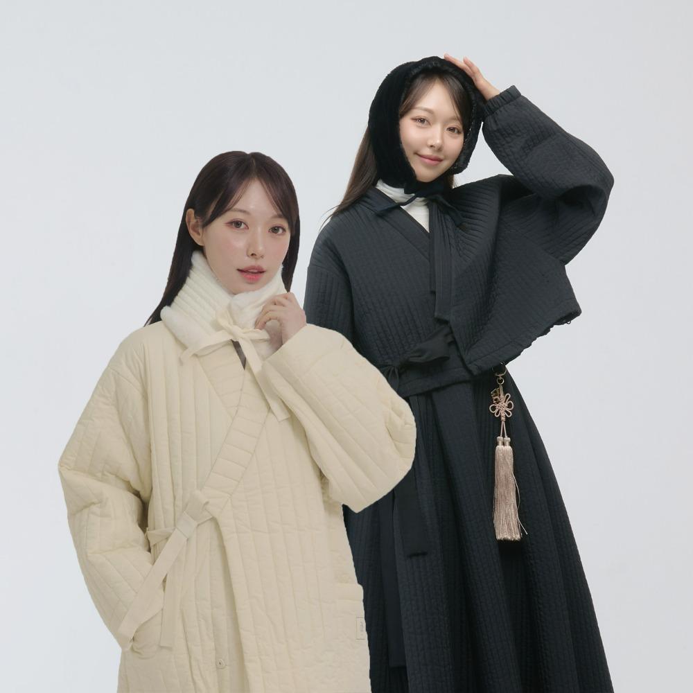 누빔 볼끼 귀도리 귀마개 [블랙/아이보리]