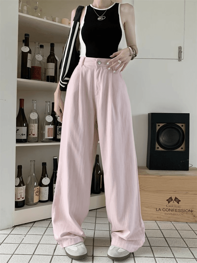 일루아 블라썸 코튼 핀턱 와이드 팬츠