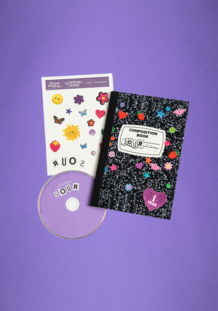 SOUR 1 year anniversary "journal / zine" + CD - Olivia Rodrigo | Official Store