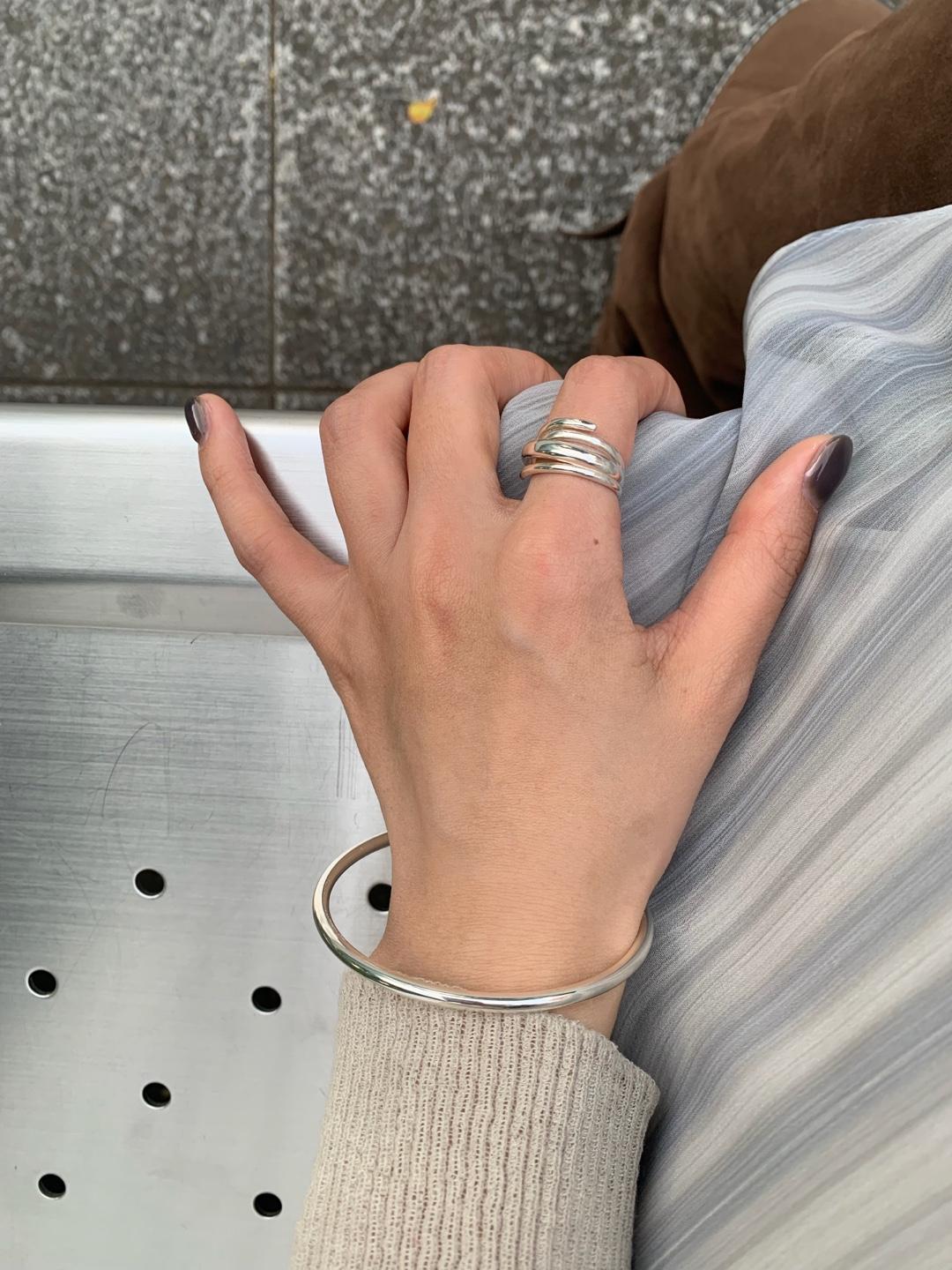 (silver925) Twist flow open ring *silver