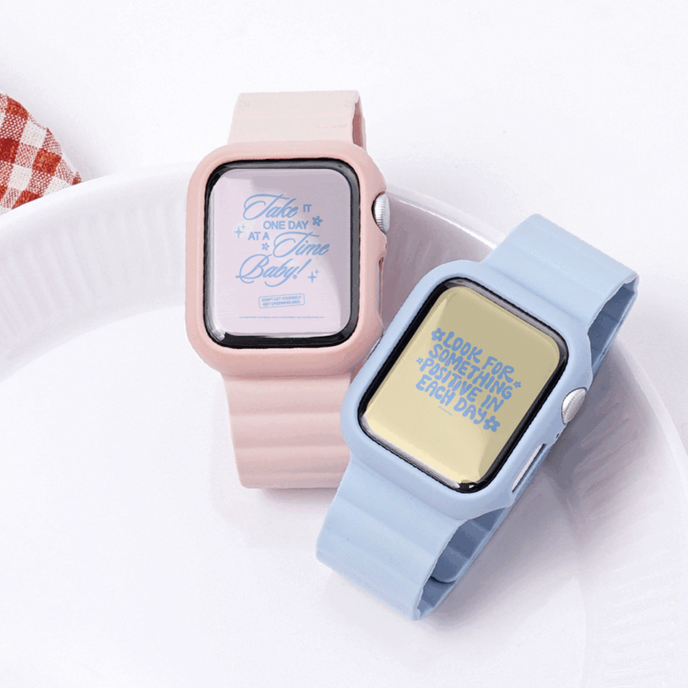 [신상할인/Set🍭] 애플워치 스트랩 케이스 세트 8 7 6 se 2 호환 실리콘 마그네틱 스포츠 풀커버 시계줄 밴드 줄질