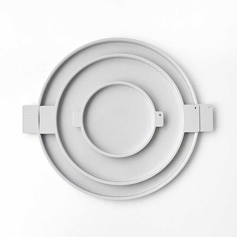 Colored Aluminum Round Tray - Dove White