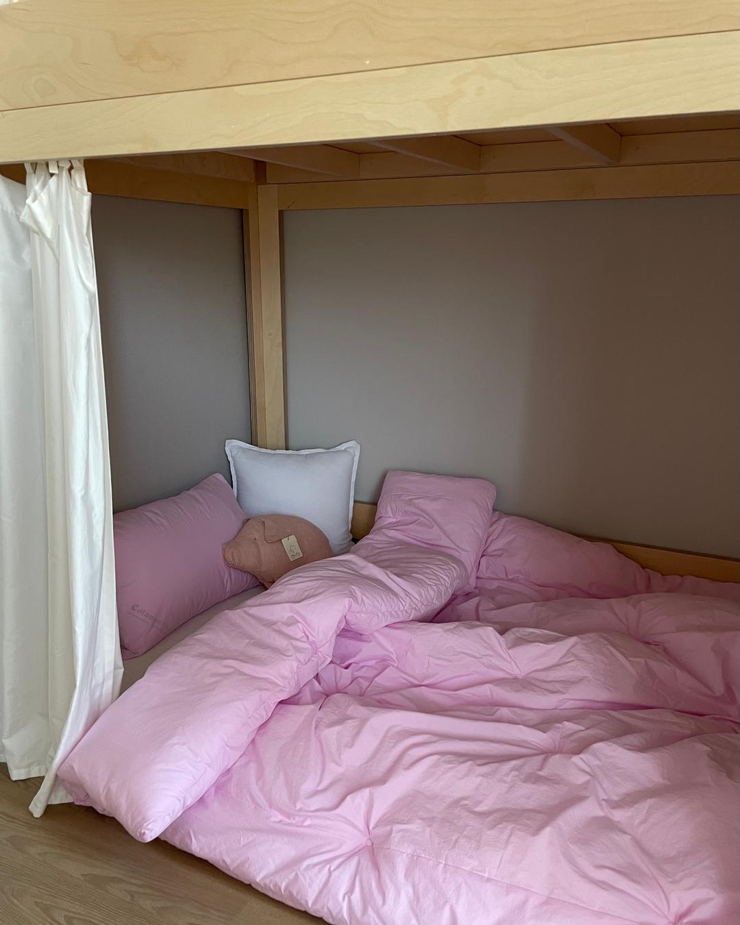 60수 핑크 차렵이불