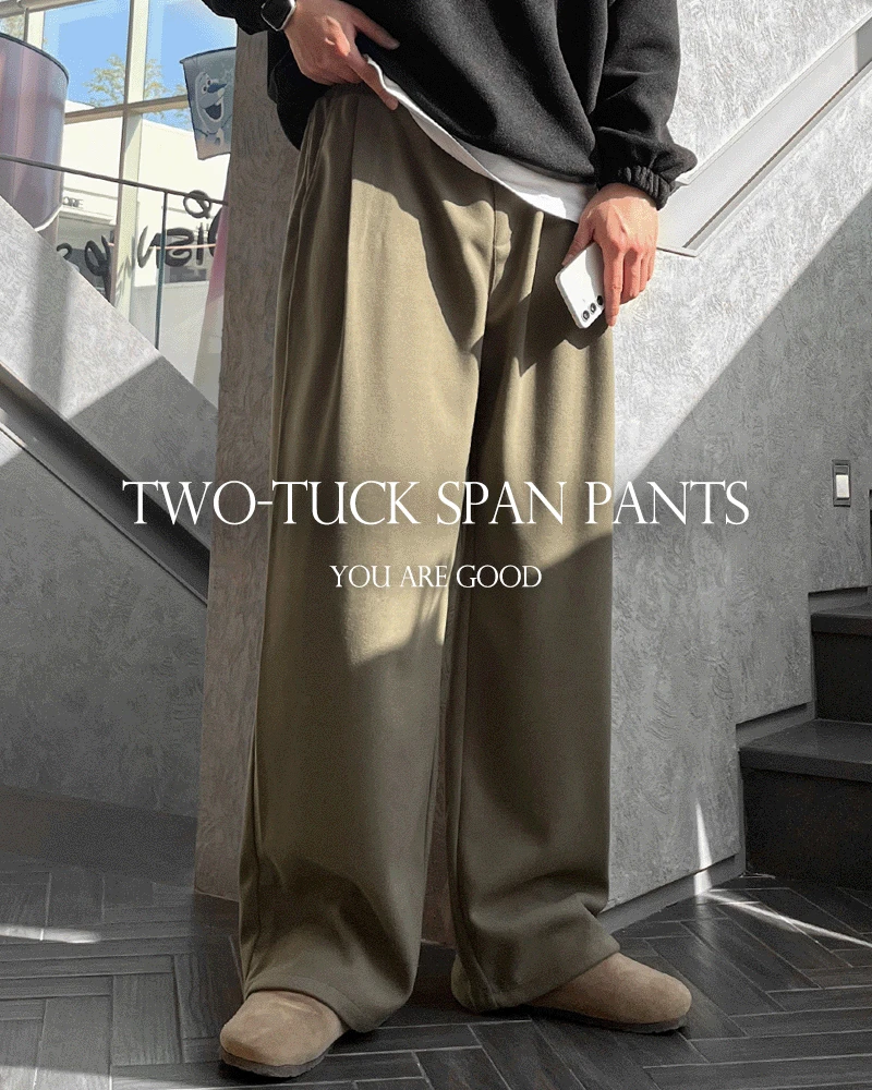 숏/기본/롱 투턱 스판 밴딩 기모 팬츠