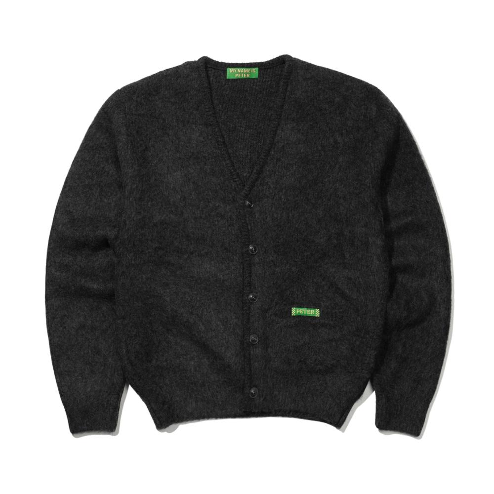 PETER BRUSHED CARDIGAN - CHARCOAL