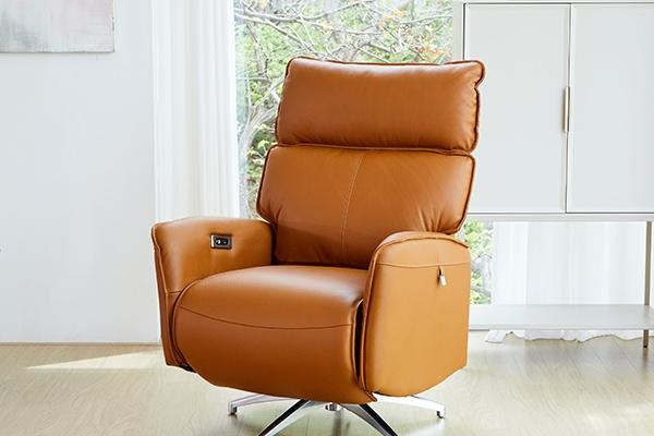 알리 1인용 리클라이너 황소 면피 가죽소파