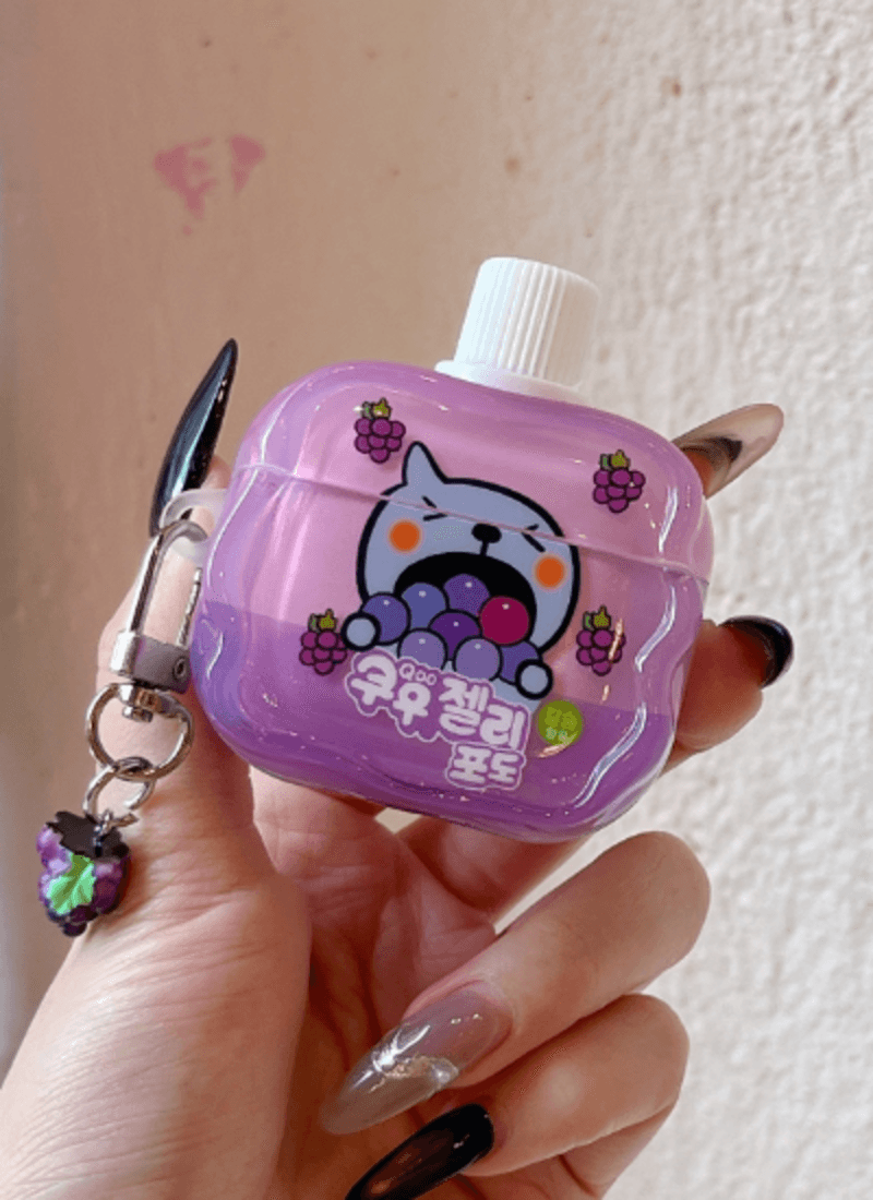 [배송비0원] 쿠우쿠우 포도맛 미니 음료 에어팟케이스